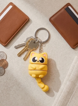 🐱 Articulated Yellow Cat Keychain ✨- Best Key Ring For her /Him 🎁