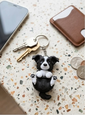 Articulated Border Collie Keychain 🐾- Best Key Ring For her /Him 🎁