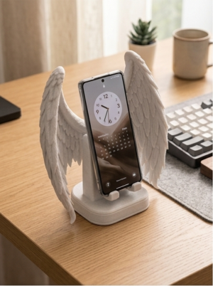 Divine Angel Wings Phone Stand 🪽 – for Perfect for modern workspaces 🤍