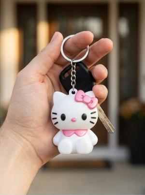 Cute Bow Kitty 3D Keychain 🎀- Best Key Ring For her /Him 🎁